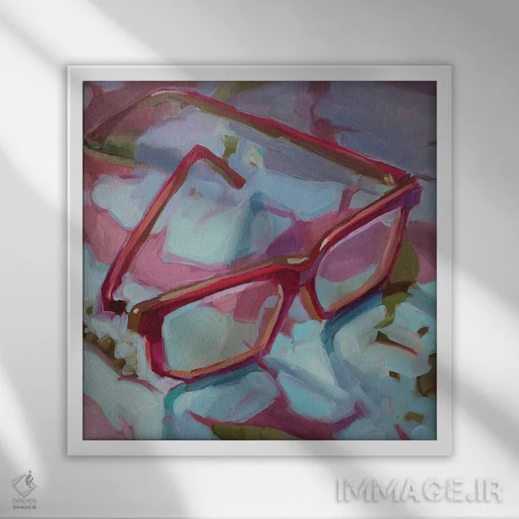 تابلو مطالعه عینک اثر هالی استورلی - نمای قابدار سفید