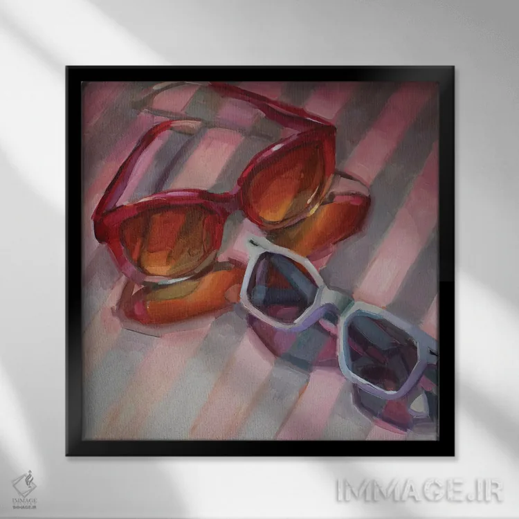 تابلو عینک آفتابی اثر هالی استورلی - نمای قابدار مشکی