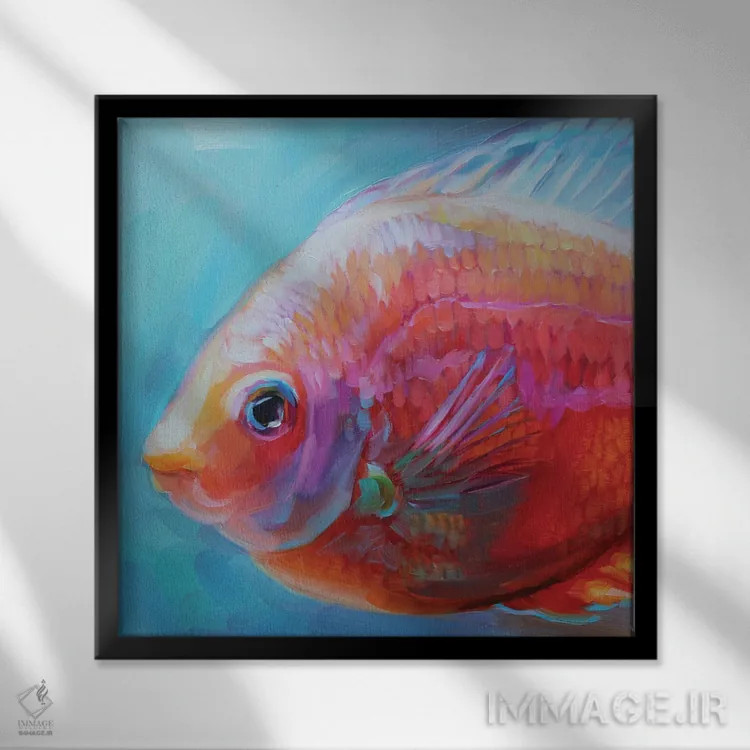 تابلو مطالعه ماهی ۴۵ اثر هالی استورلی - نمای قابدار مشکی