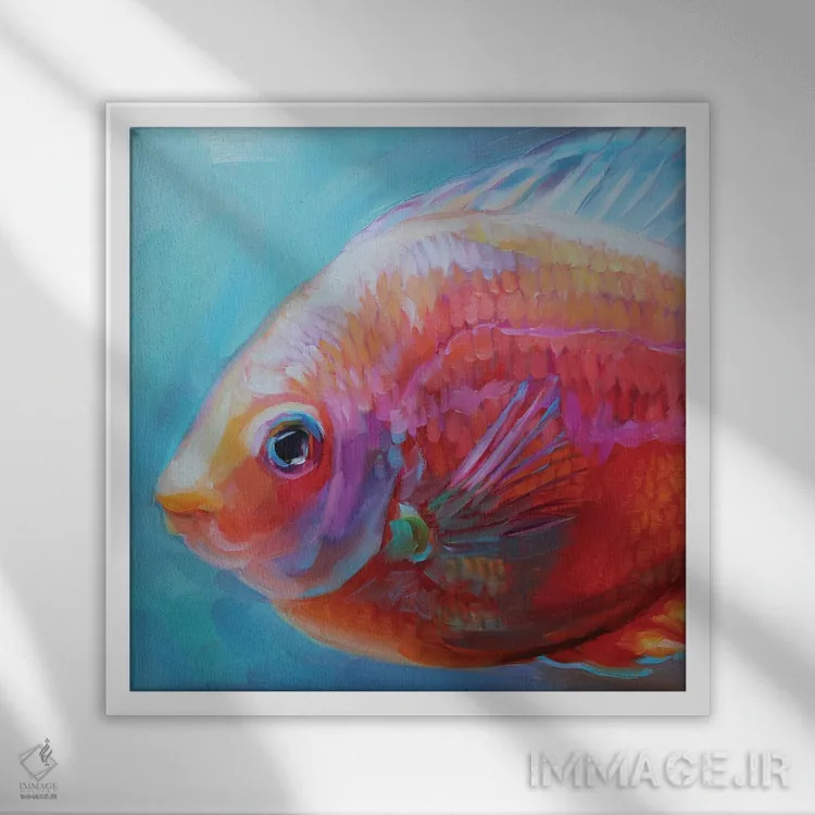 تابلو مطالعه ماهی ۴۵ اثر هالی استورلی - نمای قابدار سفید