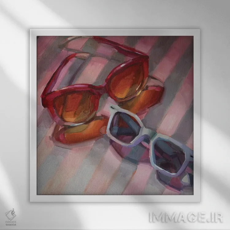 تابلو عینک آفتابی اثر هالی استورلی - نمای قابدار سفید
