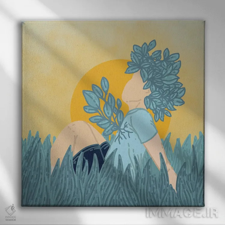 تابلو زندگی سبز (سازگار با محیط زیست) اثر کورالی هوئن - نمای روبهرو روی دیوار