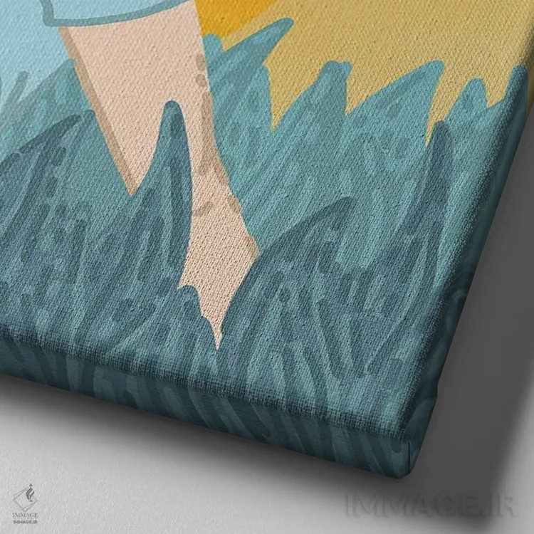 تابلو زندگی سبز (سازگار با محیط زیست) اثر کورالی هوئن - نمای نزدیک بافت بوم