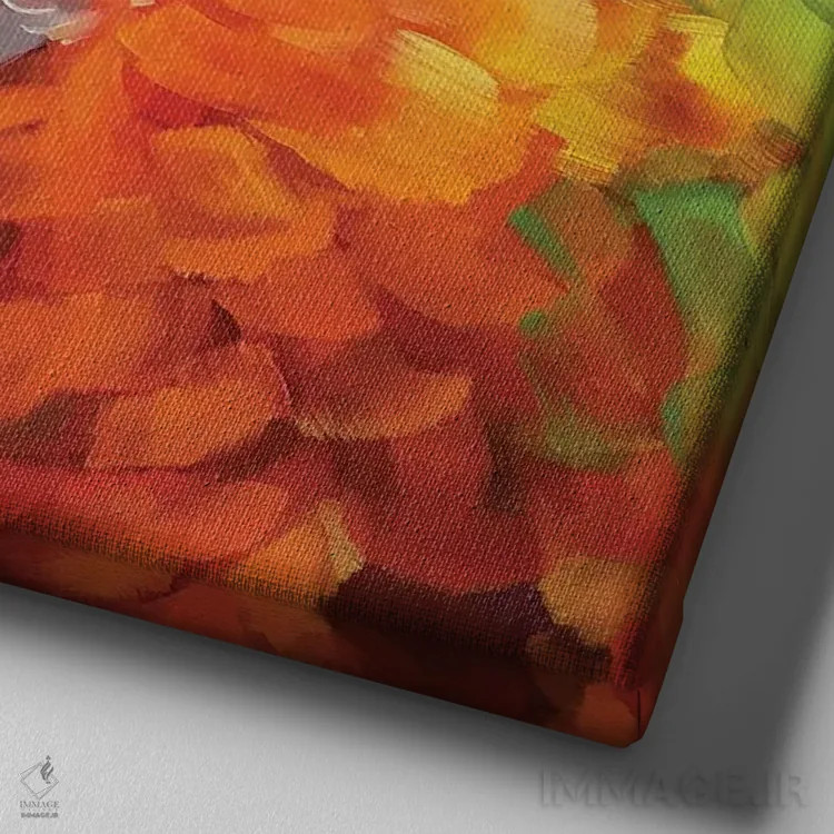 تابلو مطالعه طوطی ۲ اثر هالی استورلی - نمای نزدیک بافت بوم