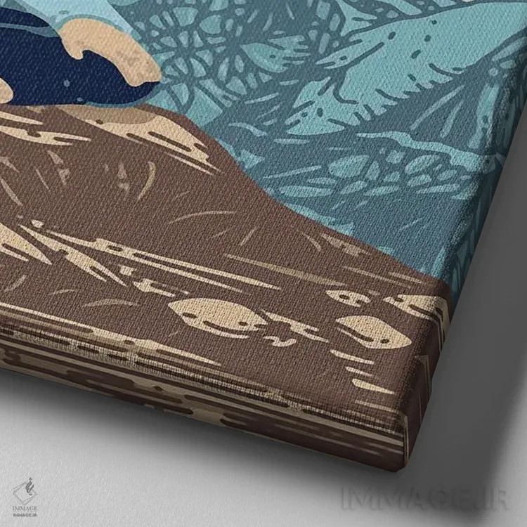 تابلو نفس بکش اثر کورالی هوئن - نمای نزدیک بافت بوم