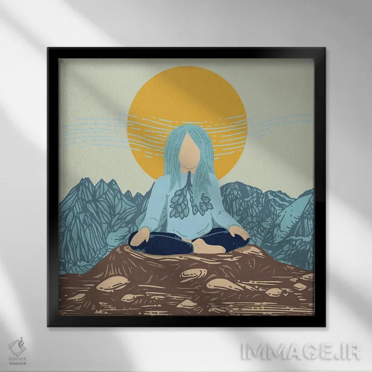 تابلو نفس بکش اثر کورالی هوئن - نمای قابدار مشکی