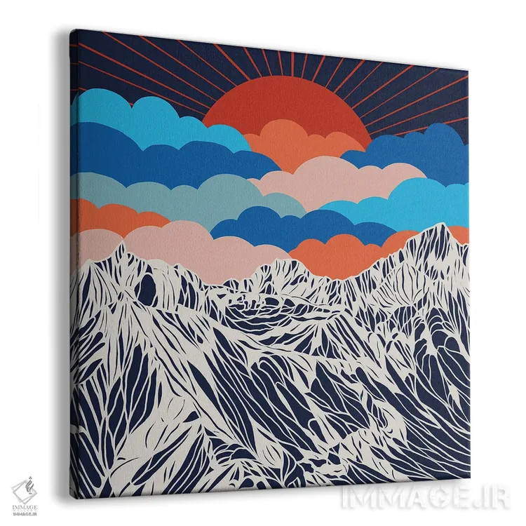 تابلو ابرهای رنگارنگ اثر کورالی هوئن - نمای پرسپکتیو محصول