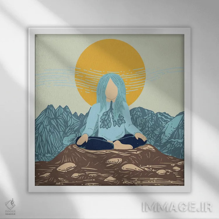 تابلو نفس بکش اثر کورالی هوئن - نمای قابدار سفید