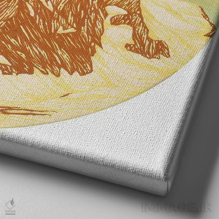 تابلو درخشش گرم اثر کورالی هوئن - نمای نزدیک بافت بوم