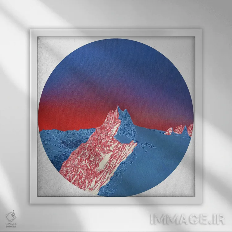 تابلو دوگانگی قله اثر کورالی هوئن - نمای قابدار سفید