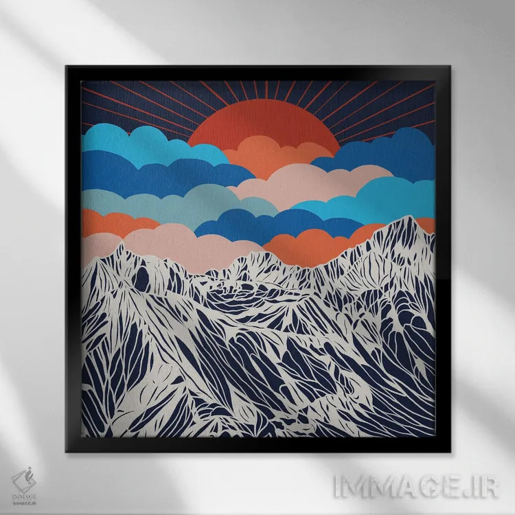 تابلو ابرهای رنگارنگ اثر کورالی هوئن - نمای قابدار مشکی