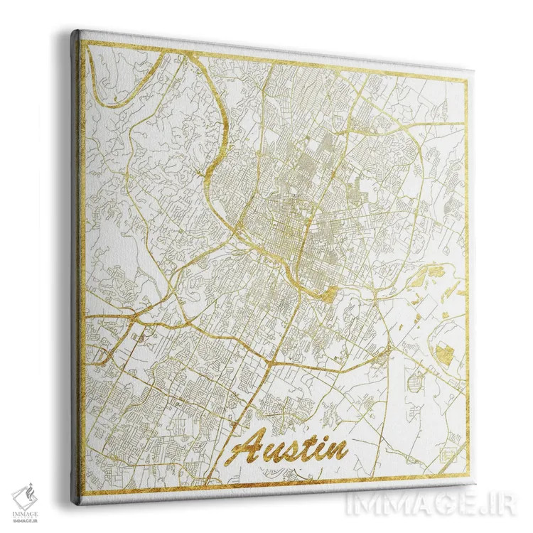 تابلو نقشه شهری با ورق طلای آستین اثر هوبرت روگوسکی - نمای پرسپکتیو محصول