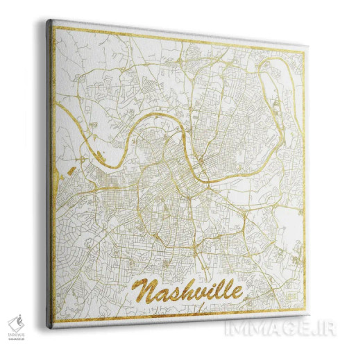 تابلو نقشه شهری با ورق طلای نشویل اثر هوبرت روگوسکی - نمای پرسپکتیو محصول