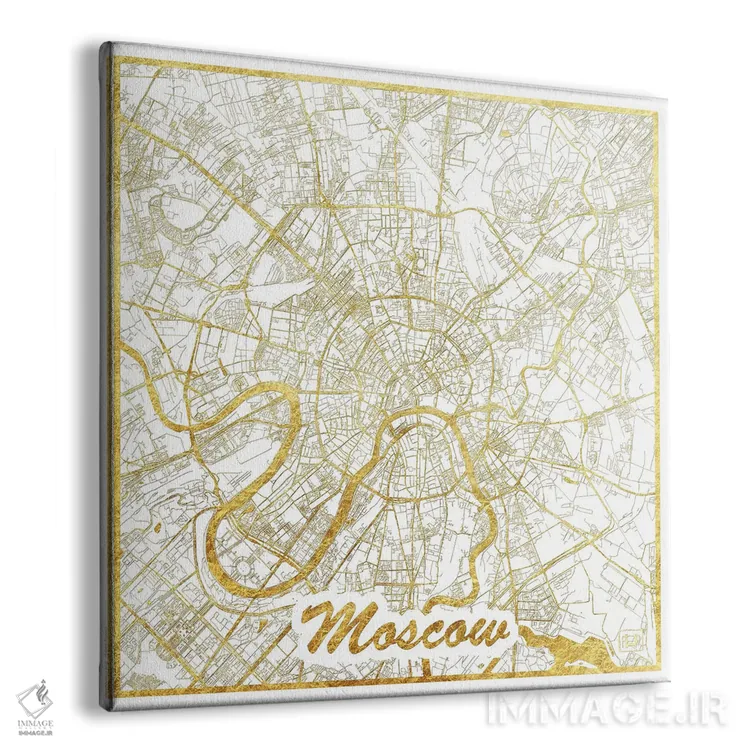تابلو نقشه شهری با ورق طلای مسکو اثر هوبرت روگوسکی - نمای پرسپکتیو محصول