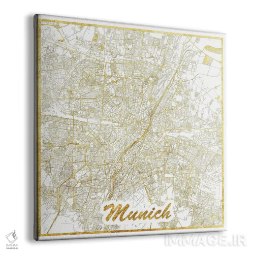 تابلو نقشه شهری با ورق طلای مونیخ اثر هوبرت روگوسکی - نمای پرسپکتیو محصول
