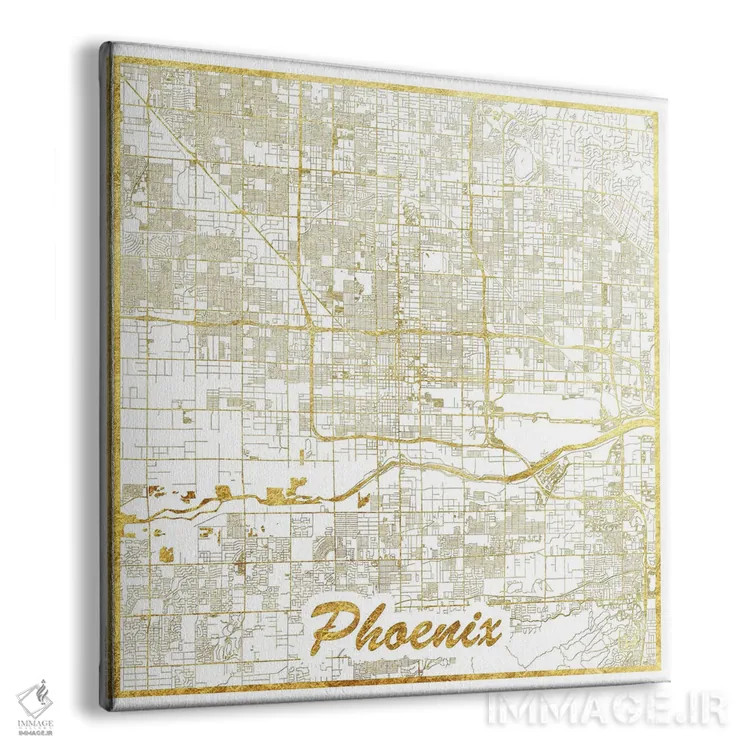 تابلو نقشه شهری با ورق طلای فینیکس اثر هوبرت روگوسکی - نمای پرسپکتیو محصول