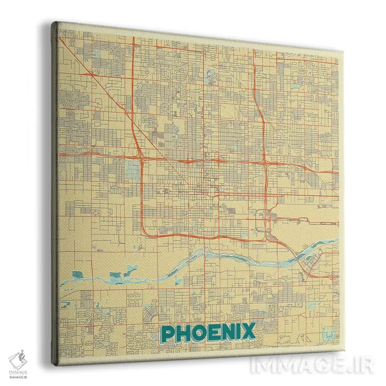 تابلو نقشه طرح شهری رترو فینیکس اثر هوبرت روگوسکی - نمای پرسپکتیو محصول