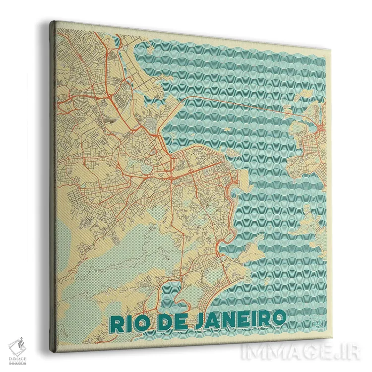 تابلو نقشه طرح شهری رترو ریو دو ژانیرو اثر هوبرت روگوسکی - نمای پرسپکتیو محصول