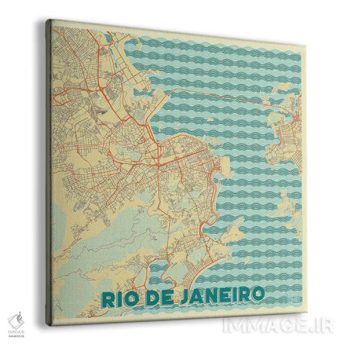 تابلو نقشه طرح شهری رترو ریو دو ژانیرو اثر هوبرت روگوسکی - نمای پرسپکتیو محصول