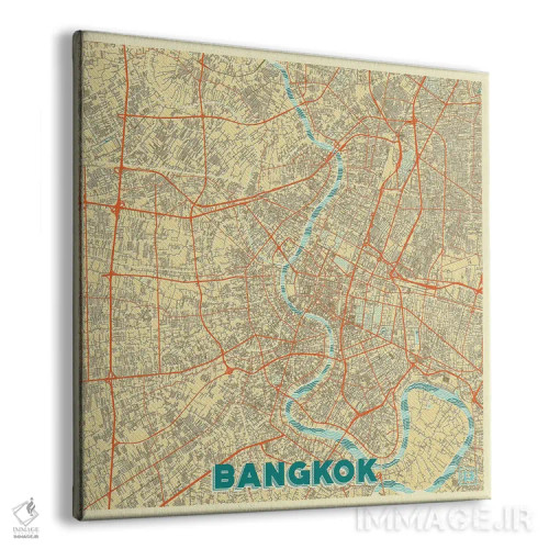تابلو نقشه طرح شهری رترو بانکوک اثر هوبرت روگوسکی - نمای پرسپکتیو محصول