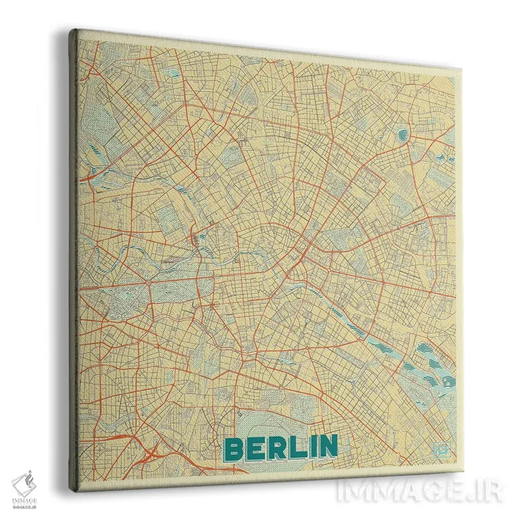 تابلو نقشه طرح شهری رترو برلین اثر هوبرت روگوسکی - نمای پرسپکتیو محصول