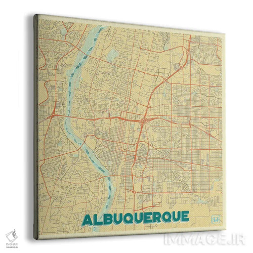 تابلو نقشه طرح شهری رترو آلبوکرکی اثر هوبرت روگوسکی - نمای پرسپکتیو محصول