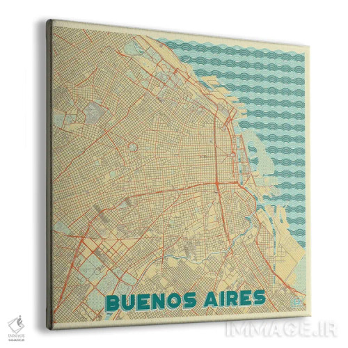 تابلو نقشه طرح شهری رترو بوئنوس آیرس اثر هوبرت روگوسکی - نمای پرسپکتیو محصول