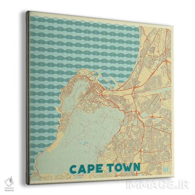 تابلو نقشه طرح شهری رترو کیپتاون اثر هوبرت روگوسکی - نمای پرسپکتیو محصول