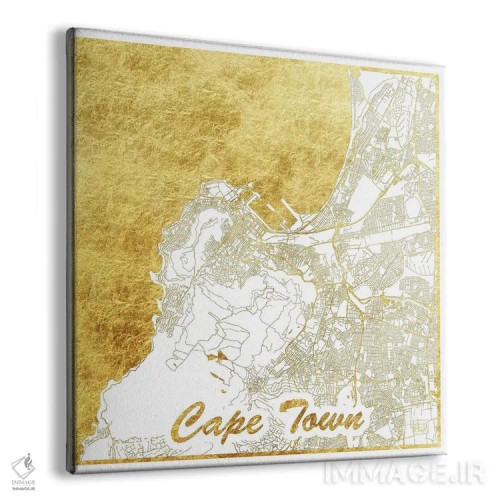 تابلو نقشه طرح شهری با برگ طلا کیپتاون اثر هوبرت روگوسکی - نمای پرسپکتیو محصول