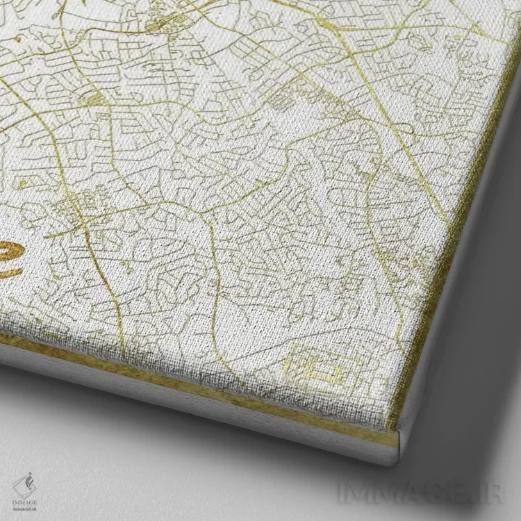 تابلو نقشه طرح شهری برگ طلایی شارلوت اثر هوبرت روگوسکی - نمای نزدیک بافت بوم