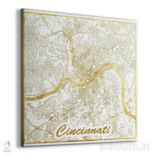 تابلو نقشه طرح شهری برگ طلایی سینسیناتی اثر هوبرت روگوسکی - نمای پرسپکتیو محصول