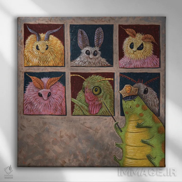 تابلو چهرههای بید اثر هالی وود - نمای روبهرو روی دیوار