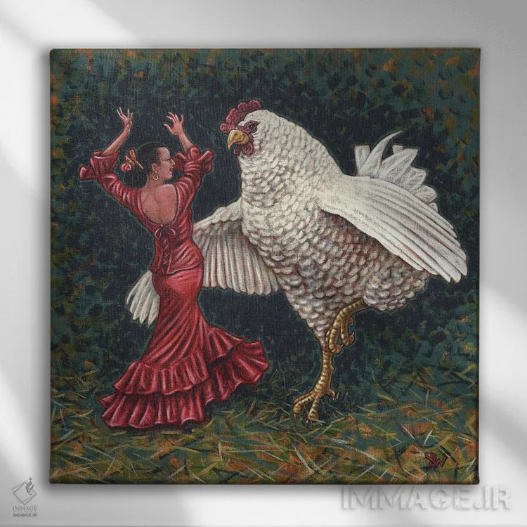 تابلو رقاصها اثر هالی وود - نمای روبهرو روی دیوار