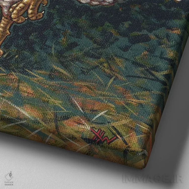 تابلو رقاصها اثر هالی وود - نمای نزدیک بافت بوم