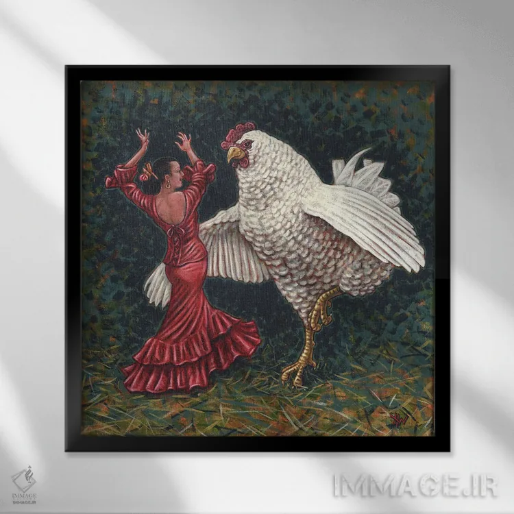 تابلو رقاصها اثر هالی وود - نمای قابدار مشکی