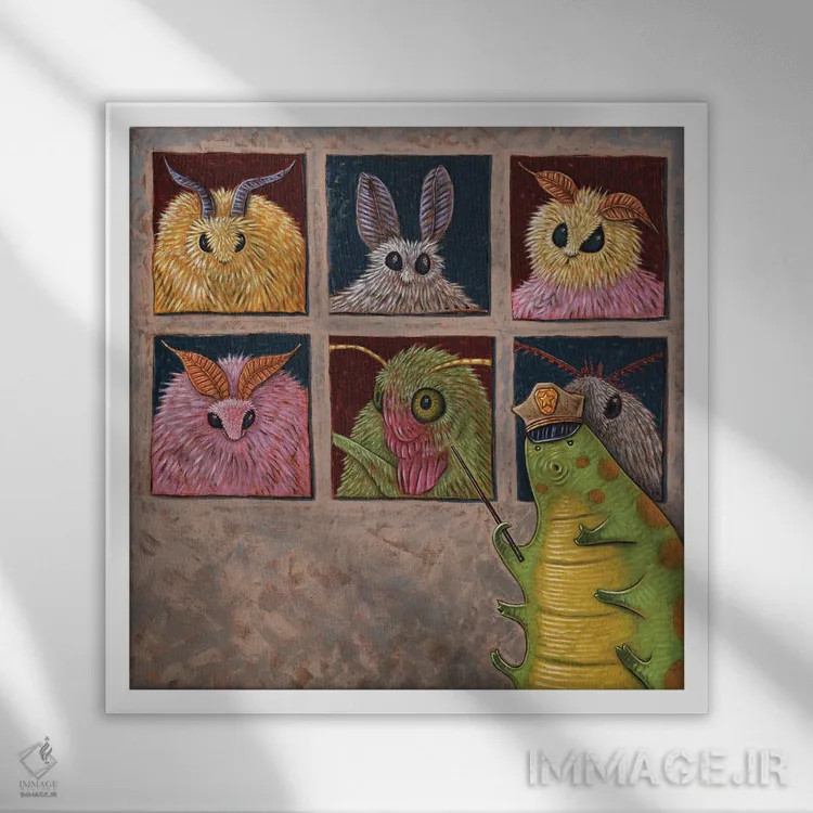 تابلو چهرههای بید اثر هالی وود - نمای قابدار سفید