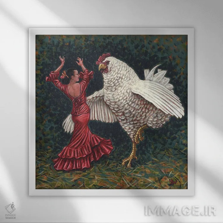 تابلو رقاصها اثر هالی وود - نمای قابدار سفید