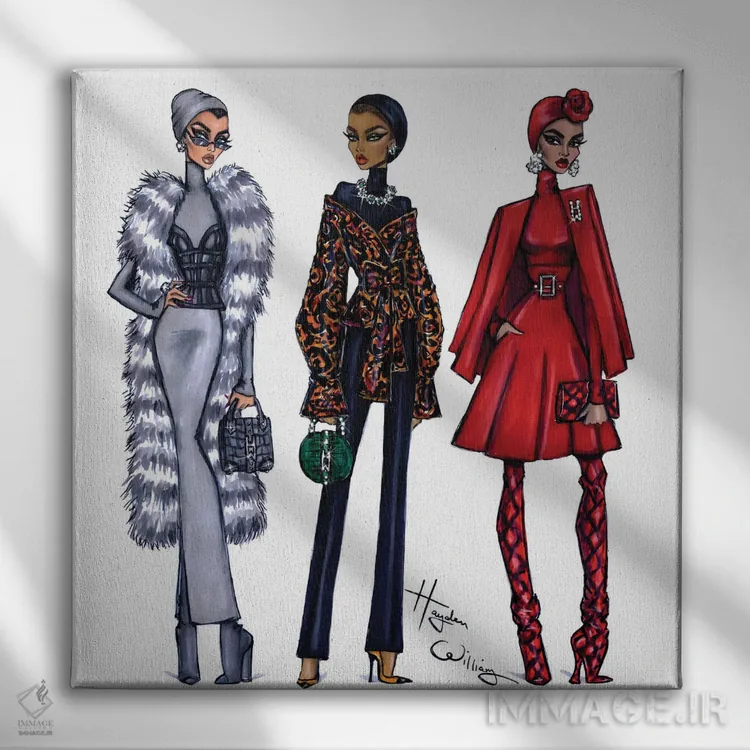 تابلو مد محجوبانه اثر هایدن ویلیامز - نمای روبهرو روی دیوار