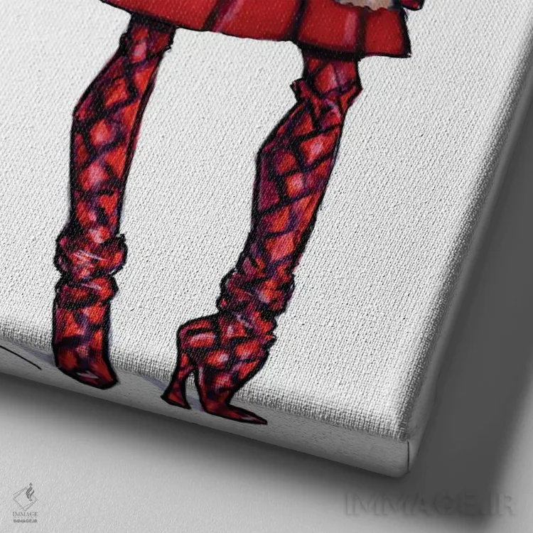 تابلو مد محجوبانه اثر هایدن ویلیامز - نمای نزدیک بافت بوم