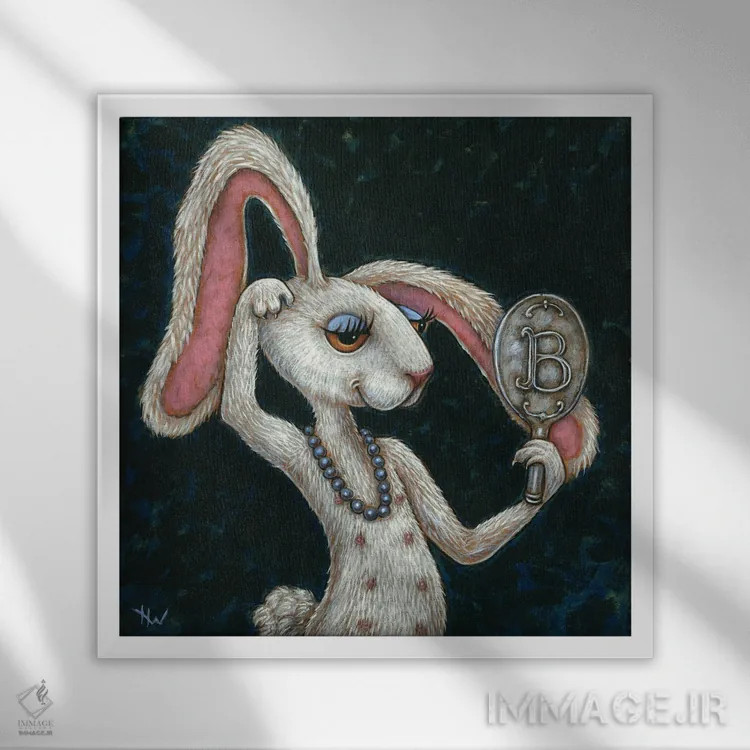 تابلو خودشیفتگی اثر هالی وود - نمای قابدار سفید