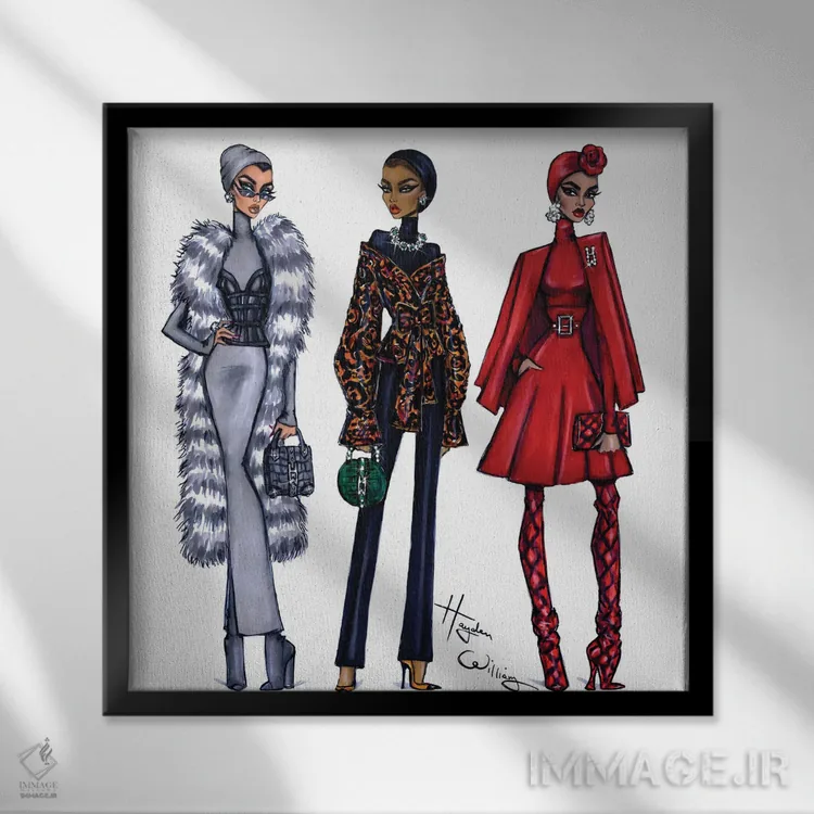 تابلو مد محجوبانه اثر هایدن ویلیامز - نمای قابدار مشکی