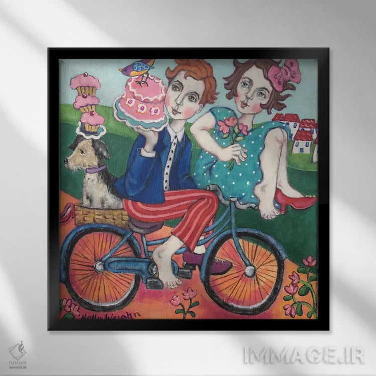 تابلو فرار با کیک اثر هالی وُجاهن - نمای قابدار مشکی