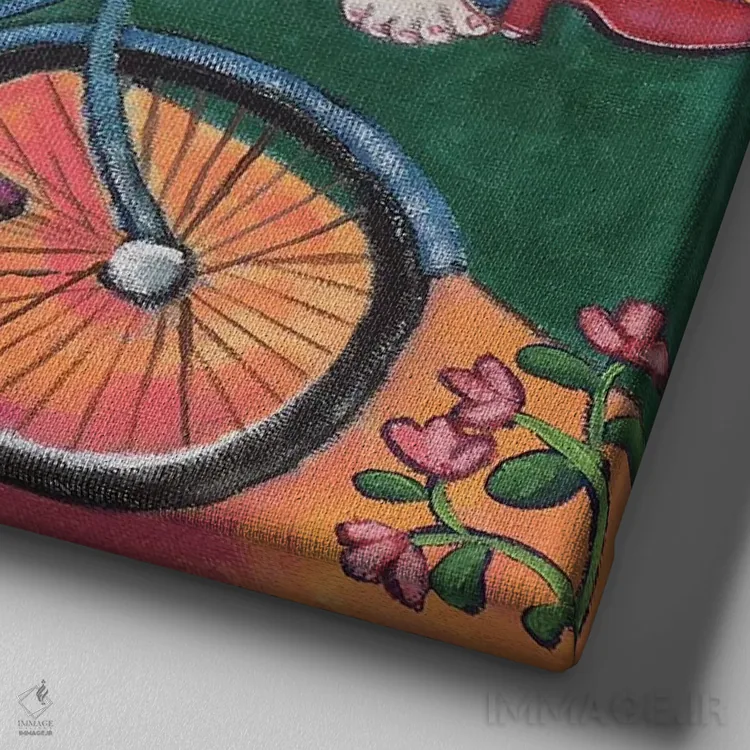 تابلو فرار با کیک اثر هالی وُجاهن - نمای نزدیک بافت بوم