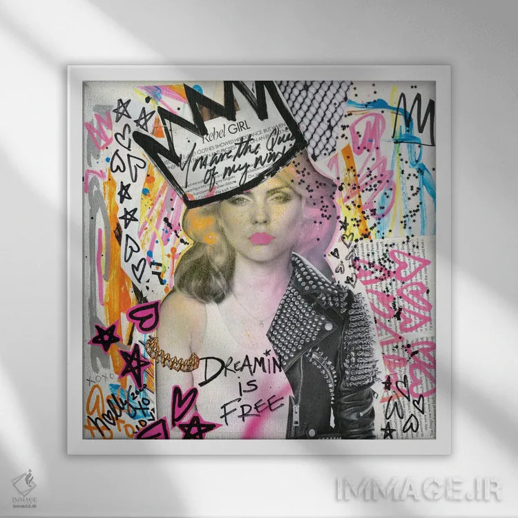 تابلو دبی خواببین اثر هالیوود استودیوز (استودیو هنری) - نمای قابدار سفید