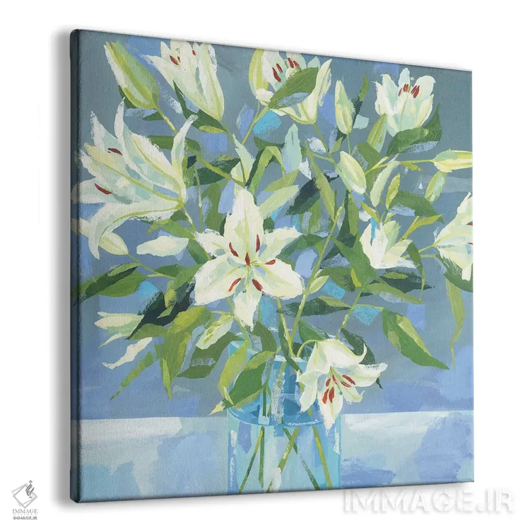 تابلو سوسنهای سفید اثر کلر هنلی - نمای پرسپکتیو محصول