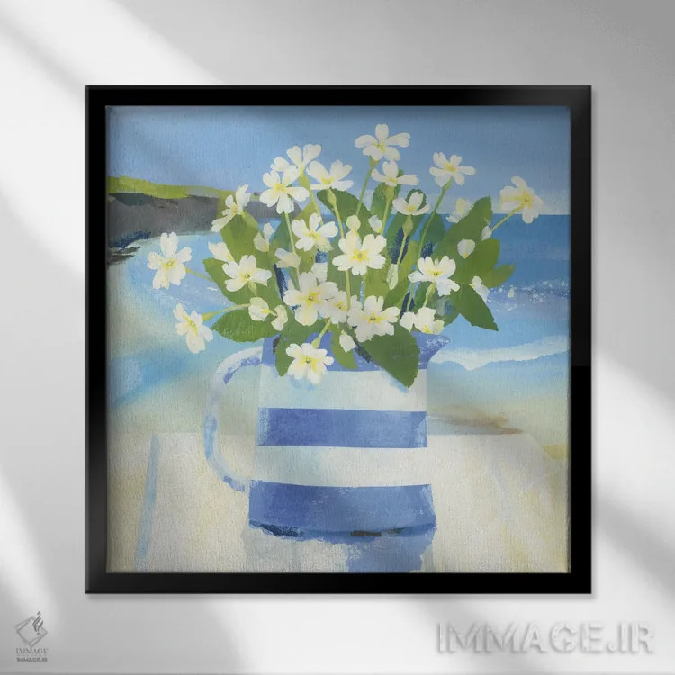 تابلو بهار در پورتکرنیک (خلیج کوچک در کورنوال) اثر کلر هنلی - نمای قابدار مشکی