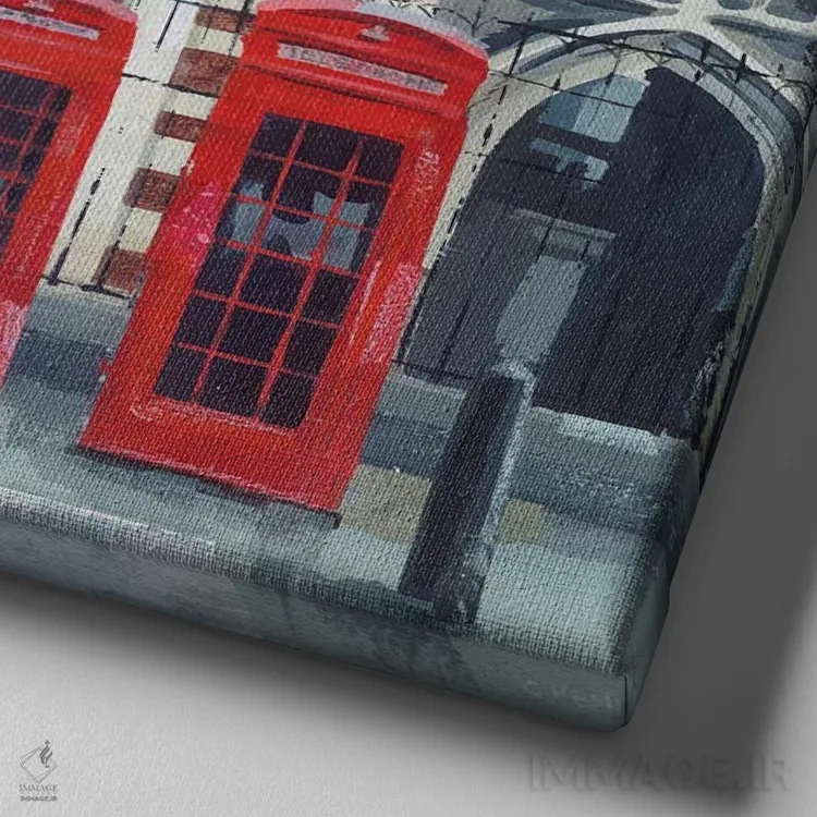 تابلو پشت دادگاه لندن اثر کلر هنلی - نمای نزدیک بافت بوم