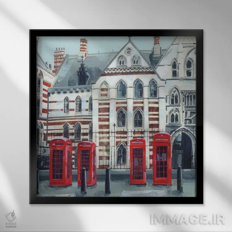 تابلو پشت دادگاه لندن اثر کلر هنلی - نمای قابدار مشکی