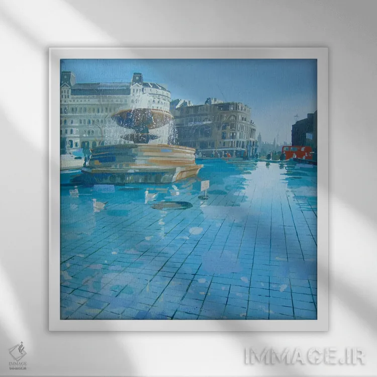 تابلو آن روز در فوریه، لندن اثر کلر هنلی - نمای قابدار سفید