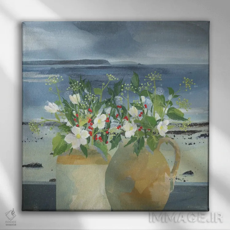 تابلو زمستان در تاتامز (Tatams: ساحلی در کورنوال) اثر کلر هنلی - نمای روبهرو روی دیوار